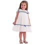 Vestido Tule Branco Bordado Marinho Petit Cherie