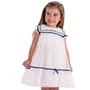 Vestido Tule Branco Bordado Marinho Petit Cherie