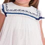 Vestido Tule Branco Bordado Marinho Petit Cherie