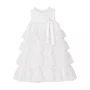Vestido Tule Camadas Babado Laço Off White Pituchinhus