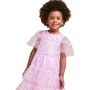 Vestido Tule Corações Rosa Claro Brilho Anime
