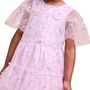 Vestido Tule Corações Rosa Claro Brilho Anime