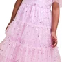 Vestido Tule Corações Rosa Claro Brilho Anime