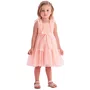 Vestido Tule Glitter Laranja Laço Petit Cherie