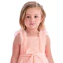 Vestido Tule Glitter Laranja Laço Petit Cherie