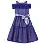 Vestido Tule Marinho Bordado Anime