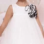Vestido Tule Maxi Flor Off White Pituchinhus